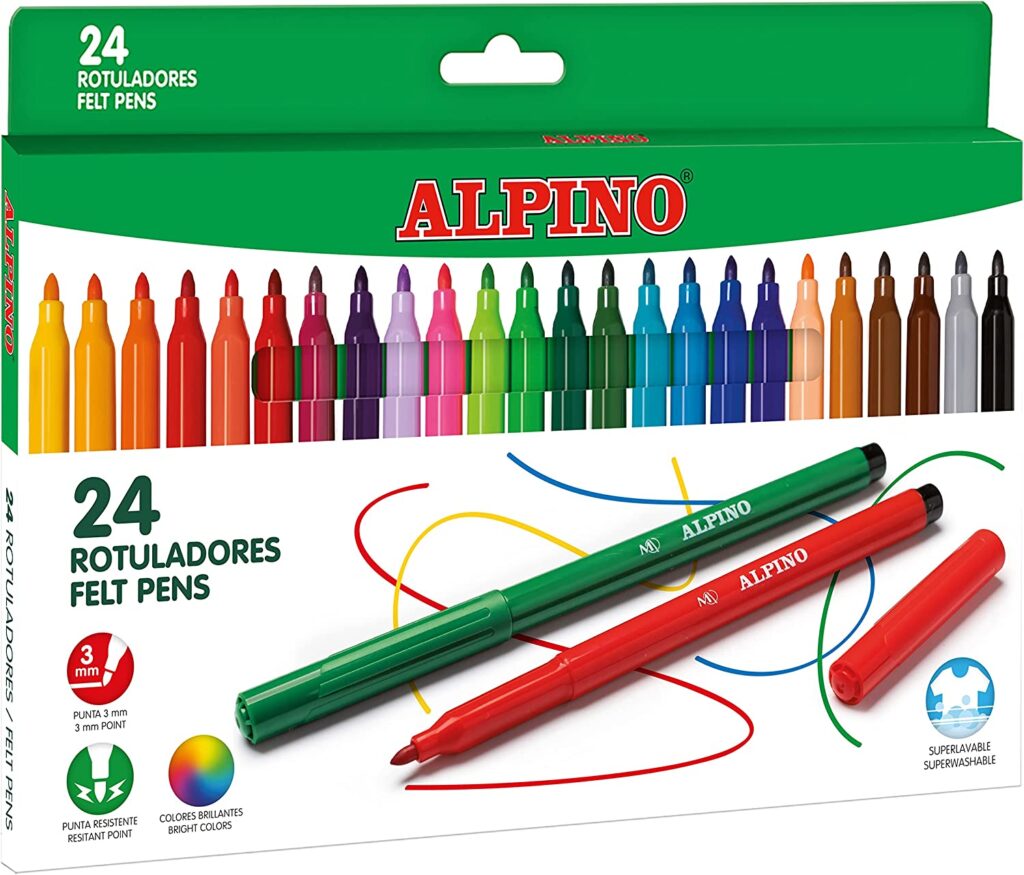 Rotuladores de colores Alpino de 24 unidades
