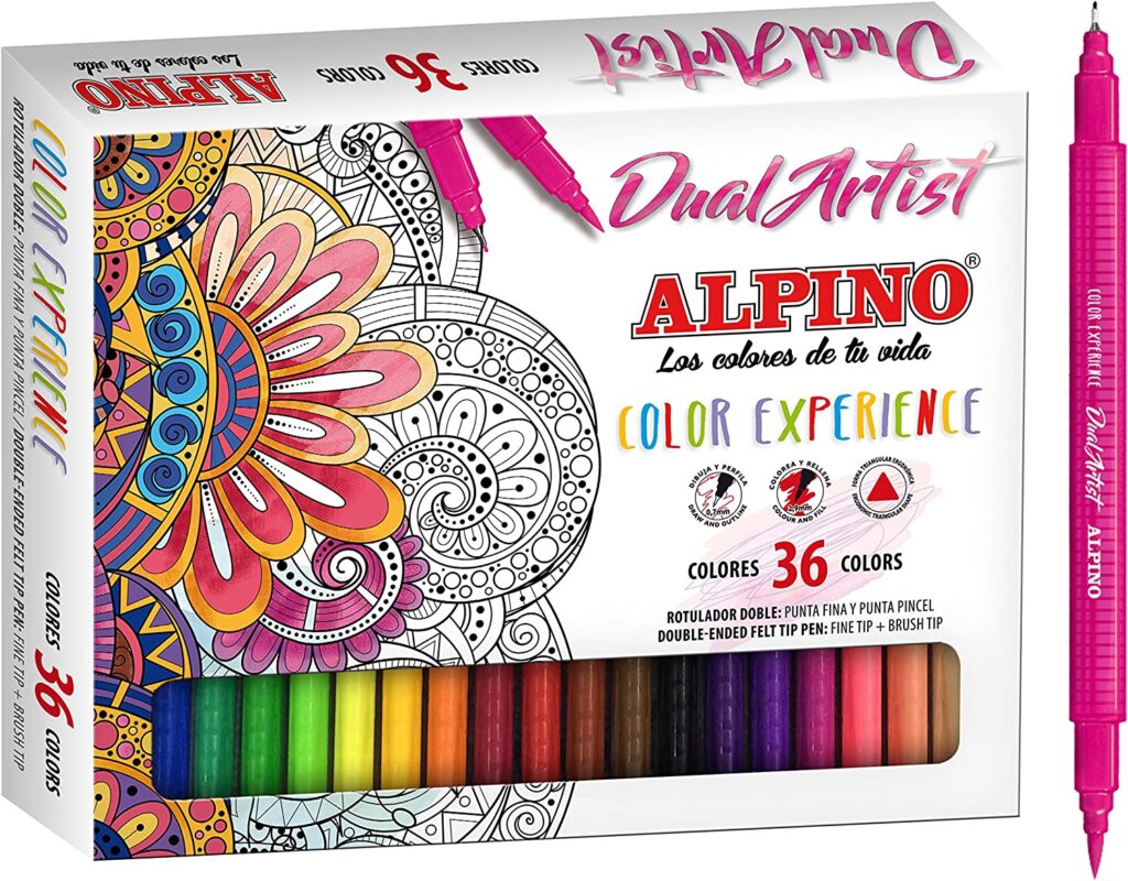 rotuladores punta pincel alpino dual artist color experience de 36 unidades